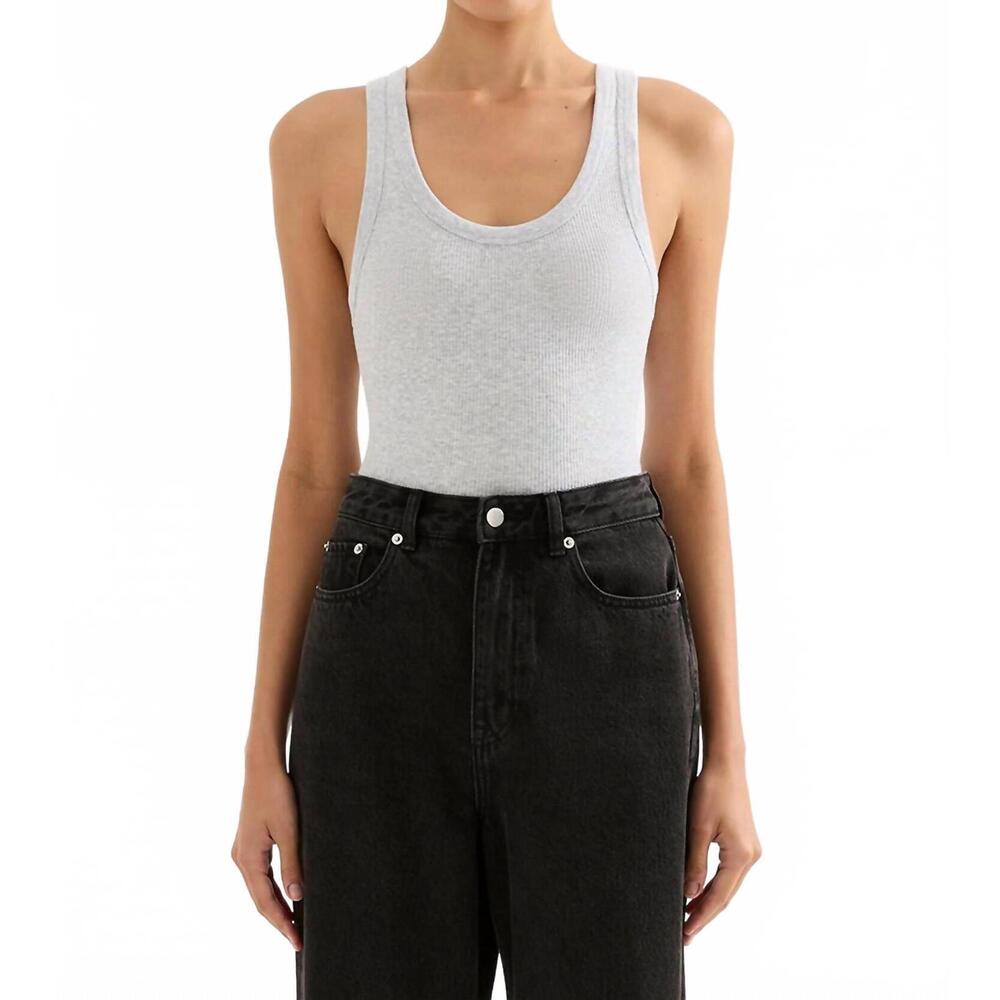 NEW NUDE LUCY organic rib singlet in gray
